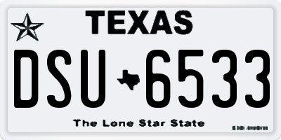 TX license plate DSU6533