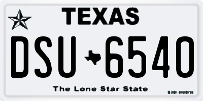 TX license plate DSU6540