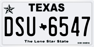 TX license plate DSU6547