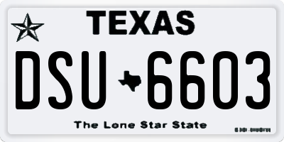 TX license plate DSU6603