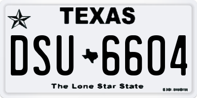 TX license plate DSU6604