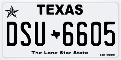 TX license plate DSU6605