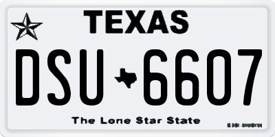 TX license plate DSU6607