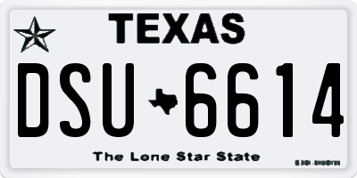 TX license plate DSU6614