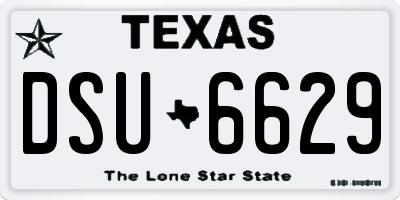 TX license plate DSU6629