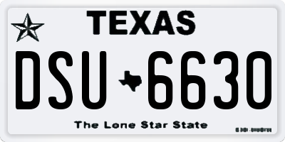 TX license plate DSU6630