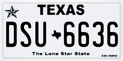 TX license plate DSU6636