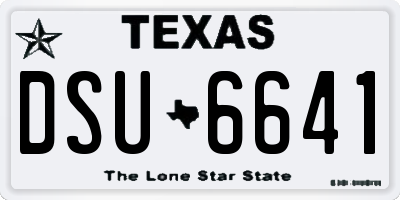TX license plate DSU6641