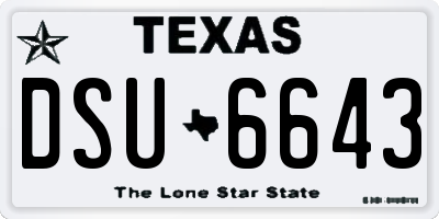TX license plate DSU6643