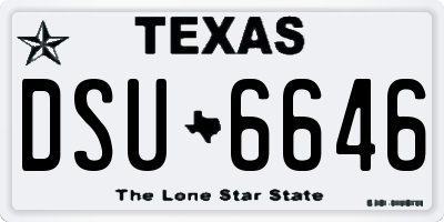 TX license plate DSU6646