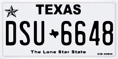 TX license plate DSU6648