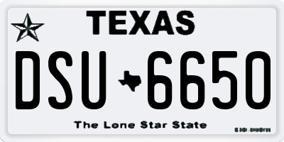 TX license plate DSU6650
