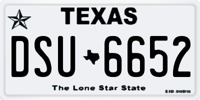 TX license plate DSU6652