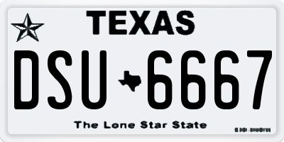 TX license plate DSU6667