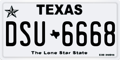 TX license plate DSU6668