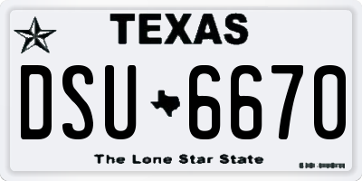 TX license plate DSU6670