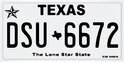 TX license plate DSU6672
