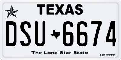 TX license plate DSU6674