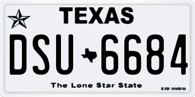 TX license plate DSU6684