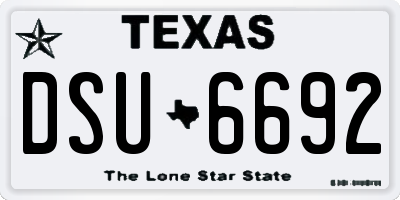 TX license plate DSU6692