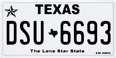 TX license plate DSU6693