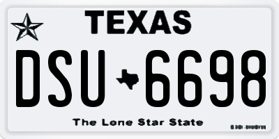 TX license plate DSU6698