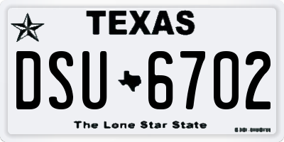 TX license plate DSU6702