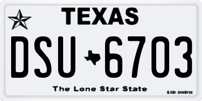 TX license plate DSU6703
