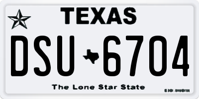 TX license plate DSU6704
