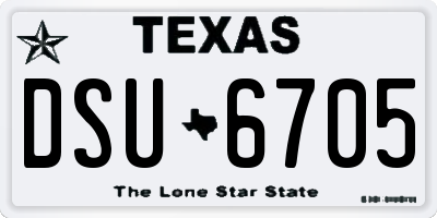 TX license plate DSU6705