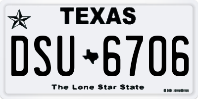 TX license plate DSU6706