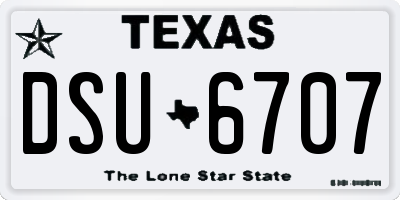 TX license plate DSU6707