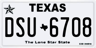 TX license plate DSU6708