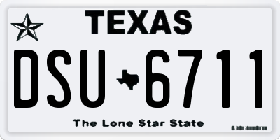 TX license plate DSU6711