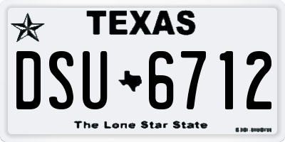 TX license plate DSU6712