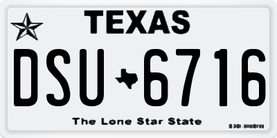 TX license plate DSU6716