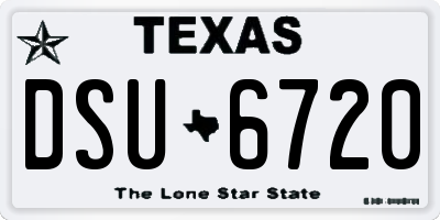 TX license plate DSU6720