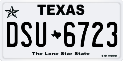 TX license plate DSU6723