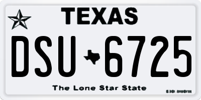 TX license plate DSU6725