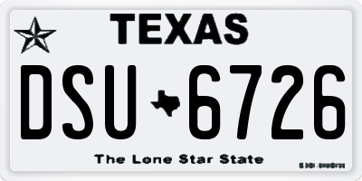 TX license plate DSU6726