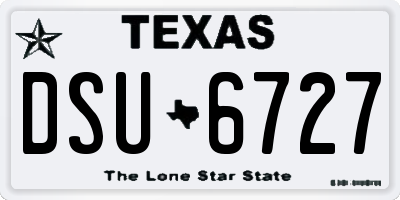 TX license plate DSU6727