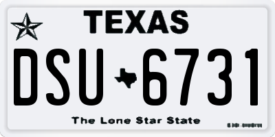 TX license plate DSU6731