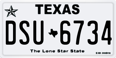 TX license plate DSU6734