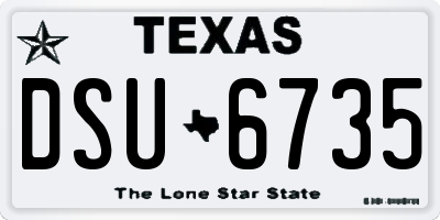 TX license plate DSU6735