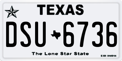 TX license plate DSU6736