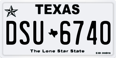TX license plate DSU6740
