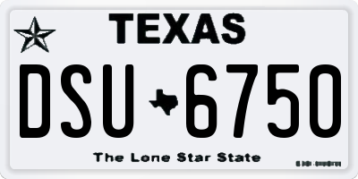 TX license plate DSU6750