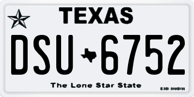 TX license plate DSU6752