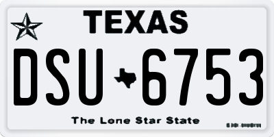 TX license plate DSU6753