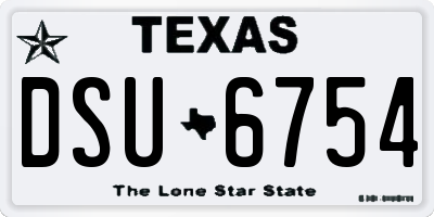 TX license plate DSU6754